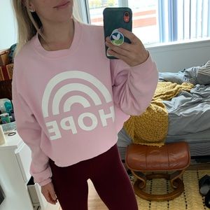 Pink cropped Hope hoodie